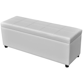 Long White Wooden Storage Bench by vidaXL, Benches for halls and storage - Ref: Foro24-241062, Price: 131,89 €, Discount: %