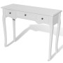 Mesa consola tocador con tres cajones blancos de vidaXL, Mesas auxiliares - Ref: Foro24-241143, Precio: 148,27 €, Descuento: %