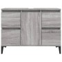 Sonoma gray plywood sink cabinet 80x33x60 cm by vidaXL, bathroom vanities - Ref: Foro24-821282, Price: 94,60 €, Discount: %