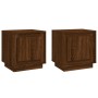 Mesita noche 2 uds madera contrachapada marrón roble 44x35x45cm de vidaXL, Mesitas de noche - Ref: Foro24-819851, Precio: 57,...