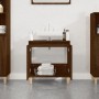 Armario de lavabo madera contrachapada roble marrón 58x33x60 cm de vidaXL, Tocadores de baño - Ref: Foro24-821259, Precio: 49...