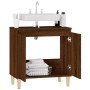 Armario de lavabo madera contrachapada roble marrón 58x33x60 cm de vidaXL, Tocadores de baño - Ref: Foro24-821259, Precio: 49...