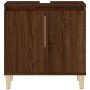 Armario de lavabo madera contrachapada roble marrón 58x33x60 cm de vidaXL, Tocadores de baño - Ref: Foro24-821259, Precio: 49...