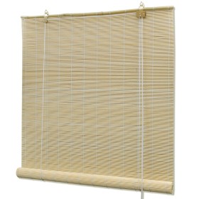 Natural bamboo roller blinds 80x160 cm by vidaXL, Blinds and blinds - Ref: Foro24-241320, Price: 17,99 €, Discount: %