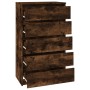 Cómoda de madera contrachapada roble ahumado 60x36x103 cm de vidaXL, Cajoneras - Ref: Foro24-823021, Precio: 102,52 €, Descue...