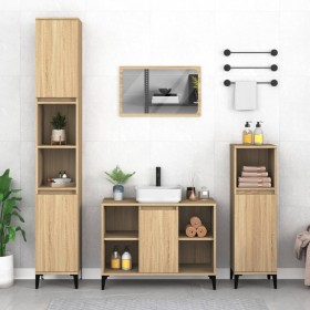 Sonoma oak plywood washbasin cabinet 80x33x60 cm by vidaXL, bathroom vanities - Ref: Foro24-821295, Price: 69,61 €, Discount: %