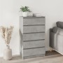 Cajonera de madera contrachapada gris hormigón 60x36x103 cm de vidaXL, Cajoneras - Ref: Foro24-823020, Precio: 97,20 €, Descu...