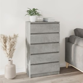 Cajonera de madera contrachapada gris hormigón 60x36x103 cm de vidaXL, Cajoneras - Ref: Foro24-823020, Precio: 96,85 €, Descu...