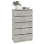 Cajonera de madera contrachapada gris hormigón 60x36x103 cm de vidaXL, Cajoneras - Ref: Foro24-823020, Precio: 97,20 €, Descu...