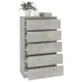 Cajonera de madera contrachapada gris hormigón 60x36x103 cm de vidaXL, Cajoneras - Ref: Foro24-823020, Precio: 97,20 €, Descu...