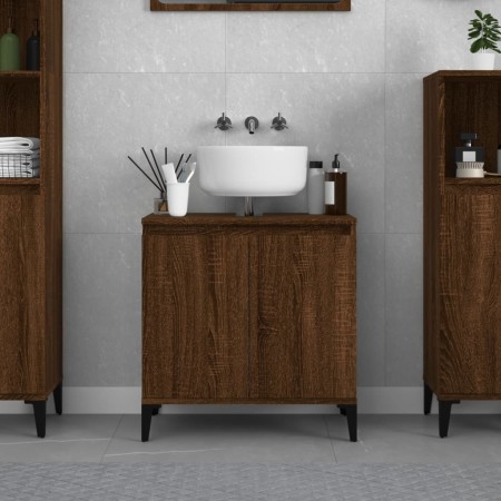 Plywood oak brown bathroom cabinet 58x33x60 cm by vidaXL, bathroom vanities - Ref: Foro24-821267, Price: 62,50 €, Discount: %