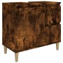 Armario de baño madera contrachapada roble ahumado 65x33x60 cm de vidaXL, Muebles de baño - Ref: Foro24-819825, Precio: 72,35...