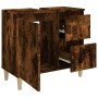 Armario de baño madera contrachapada roble ahumado 65x33x60 cm de vidaXL, Muebles de baño - Ref: Foro24-819825, Precio: 72,35...