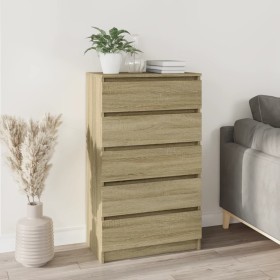 Cajonera de madera contrachapada roble Sonoma 60x36x103 cm de vidaXL, Cajoneras - Ref: Foro24-823019, Precio: 94,55 €, Descue...