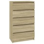 Sonoma oak plywood chest of drawers 60x36x103 cm by vidaXL, Drawers - Ref: Foro24-823019, Price: 95,12 €, Discount: %