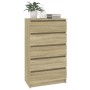 Sonoma oak plywood chest of drawers 60x36x103 cm by vidaXL, Drawers - Ref: Foro24-823019, Price: 95,12 €, Discount: %