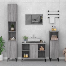 Sonoma gray plywood sink cabinet 80x33x60 cm by vidaXL, bathroom vanities - Ref: Foro24-821298, Price: 61,99 €, Discount: %