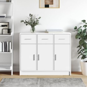 White engineered wood sideboard 91x28x75 cm by vidaXL, Sideboards - Ref: Foro24-823008, Price: 110,99 €, Discount: %