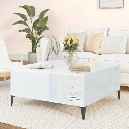 Plywood white glossy coffee table 80x80x36.5 cm by vidaXL, Coffee table - Ref: Foro24-821102, Price: 72,55 €, Discount: %