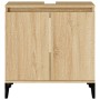 Armario de lavabo madera contrachapada roble Sonoma 58x33x60 cm de vidaXL, Tocadores de baño - Ref: Foro24-821263, Precio: 57...