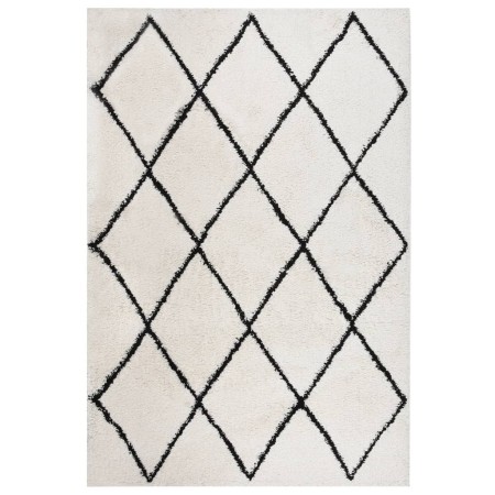 Alfombra de pelo largo negro y crema 160x230 cm de vidaXL, Alfombras - Ref: Foro24-342149, Precio: 80,44 €, Descuento: %