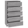 Cajonera de madera contrachapada gris Sonoma 60x36x103 cm de vidaXL, Cajoneras - Ref: Foro24-823022, Precio: 123,09 €, Descue...