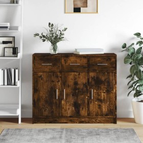 Sideboard aus geräuchertem Eichenholzwerkstoff, 91 x 28 x 75 cm von vidaXL, Sideboards - Ref: Foro24-823013, Preis: 100,95 €,...