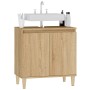 Armario de lavabo madera contrachapada roble Sonoma 58x33x60 cm de vidaXL, Tocadores de baño - Ref: Foro24-821255, Precio: 56...