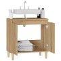 Sonoma oak plywood washbasin cabinet 58x33x60 cm by vidaXL, bathroom vanities - Ref: Foro24-821255, Price: 56,76 €, Discount: %