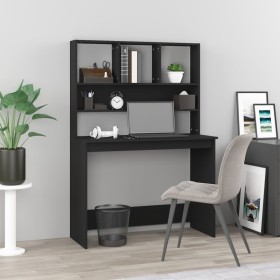 Desk with black plywood shelves 102x45x148cm by vidaXL, Desks - Ref: Foro24-823001, Price: 85,52 €, Discount: %