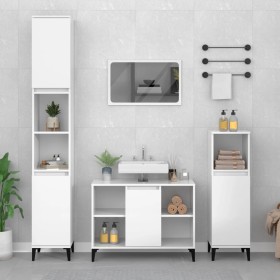 Glossy white plywood sink cabinet 80x33x60cm by vidaXL, bathroom vanities - Ref: Foro24-821294, Price: 65,44 €, Discount: %