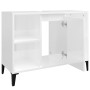 Armario de lavabo madera contrachapada blanco brillo 80x33x60cm de vidaXL, Tocadores de baño - Ref: Foro24-821294, Precio: 64...