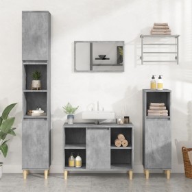 Concrete gray plywood sink cabinet 80x33x60cm by vidaXL, bathroom vanities - Ref: Foro24-821288, Price: 74,99 €, Discount: %