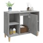 Armario de lavabo madera contrachapada gris hormigón 80x33x60cm de vidaXL, Tocadores de baño - Ref: Foro24-821288, Precio: 74...