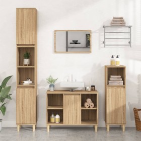 Sonoma oak plywood washbasin cabinet 80x33x60 cm by vidaXL, bathroom vanities - Ref: Foro24-821287, Price: 69,99 €, Discount: %