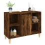 Smoked oak plywood sink cabinet 80x33x60cm by vidaXL, bathroom vanities - Ref: Foro24-821289, Price: 91,78 €, Discount: %