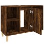 Smoked oak plywood sink cabinet 80x33x60cm by vidaXL, bathroom vanities - Ref: Foro24-821289, Price: 91,78 €, Discount: %