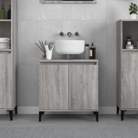 Armario de lavabo madera contrachapada gris Sonoma 58x33x60 cm de vidaXL, Tocadores de baño - Ref: Foro24-821266, Precio: 56,...