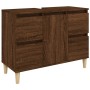 Armario de lavabo madera contrachapada roble marrón 80x33x60 cm de vidaXL, Tocadores de baño - Ref: Foro24-821275, Precio: 87...