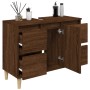 Armario de lavabo madera contrachapada roble marrón 80x33x60 cm de vidaXL, Tocadores de baño - Ref: Foro24-821275, Precio: 87...