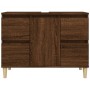 Armario de lavabo madera contrachapada roble marrón 80x33x60 cm de vidaXL, Tocadores de baño - Ref: Foro24-821275, Precio: 87...