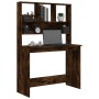 Smoked oak plywood shelf desk 102x45x148cm by vidaXL, Desks - Ref: Foro24-823005, Price: 78,73 €, Discount: %