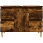 Armario de lavabo madera contrachapada roble ahumado 80x33x60cm de vidaXL, Tocadores de baño - Ref: Foro24-821273, Precio: 88...