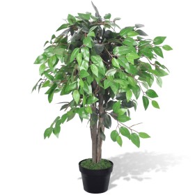 Planta artificial árbol ficus con macetero 90 cm de vidaXL, Flora artificial - Ref: Foro24-241359, Precio: 43,32 €, Descuento: %