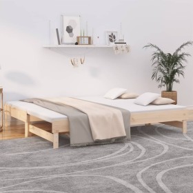 Removable sofa bed solid pine wood 2x(100x200) cm by vidaXL, Beds and slatted bases - Ref: Foro24-823374, Price: 202,76 €, Di...