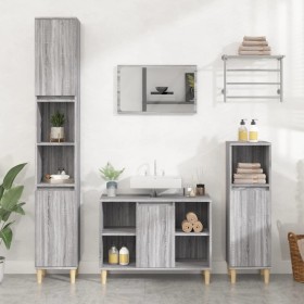 Gray Sonoma plywood sink cabinet 80x33x60 cm by vidaXL, bathroom vanities - Ref: Foro24-821290, Price: 57,99 €, Discount: %