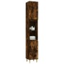 Armario de baño madera contrachapada roble ahumado 30x30x190 cm de vidaXL, Tocadores de baño - Ref: Foro24-819793, Precio: 86...