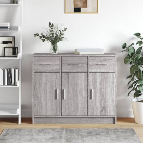 Engineered wood sideboard in Sonoma grey 91x28x75 cm by vidaXL, Sideboards - Ref: Foro24-823014, Price: 98,11 €, Discount: %