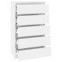 Cajonera de madera contrachapada blanco brillante 60x36x103 cm de vidaXL, Cajoneras - Ref: Foro24-823018, Precio: 138,70 €, D...