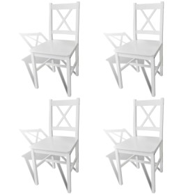 Dining chairs 4 units white pine wood by vidaXL, dining chairs - Ref: Foro24-241511, Price: 168,99 €, Discount: %